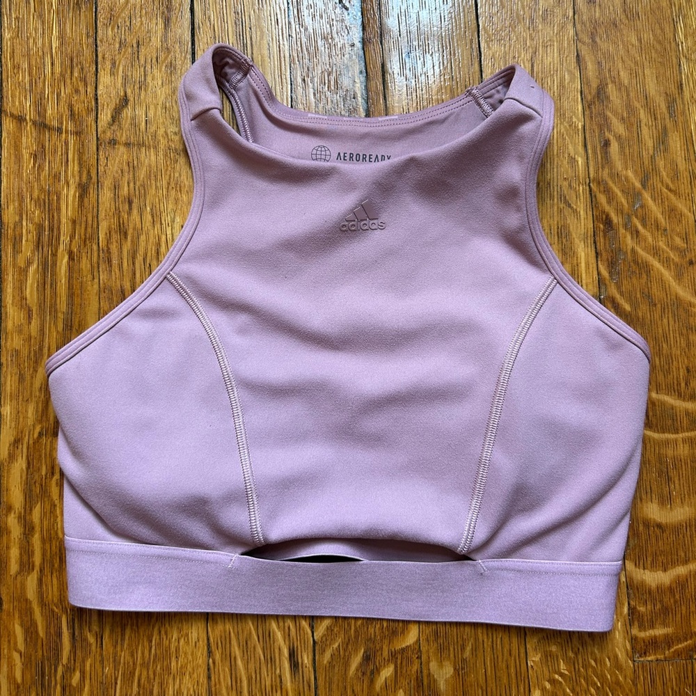 Adidas Purple Sleeveless Fitted sports bra